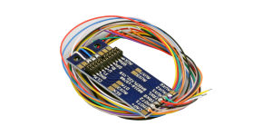 ESU 51958 - Adapterplatine PluX22 für 9 Ausgänge, Lötkontakten und angelöteten Kabeln